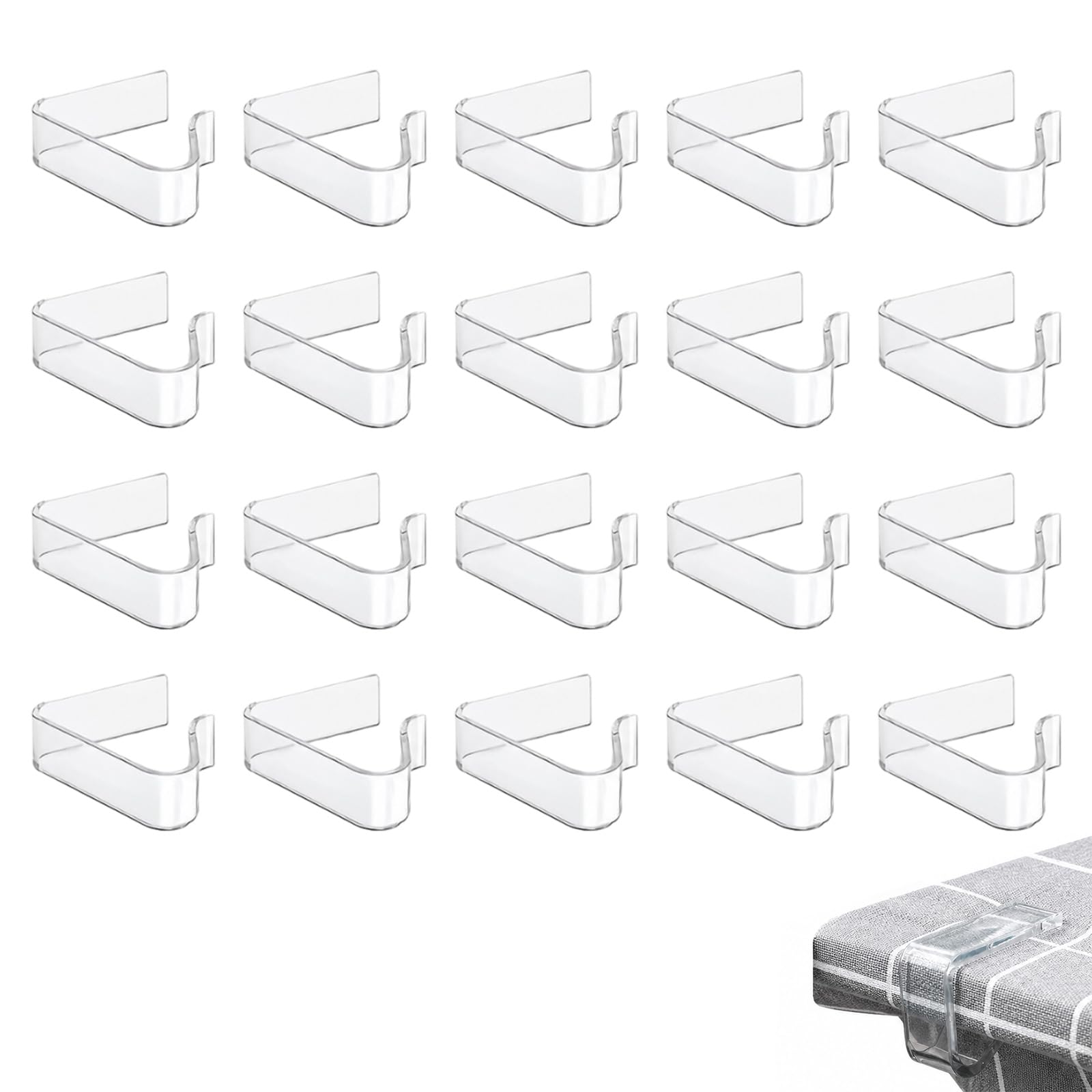 20PCS Table Cloth Clips Windproof, Clear Picnic Table Clamps for Outdoor