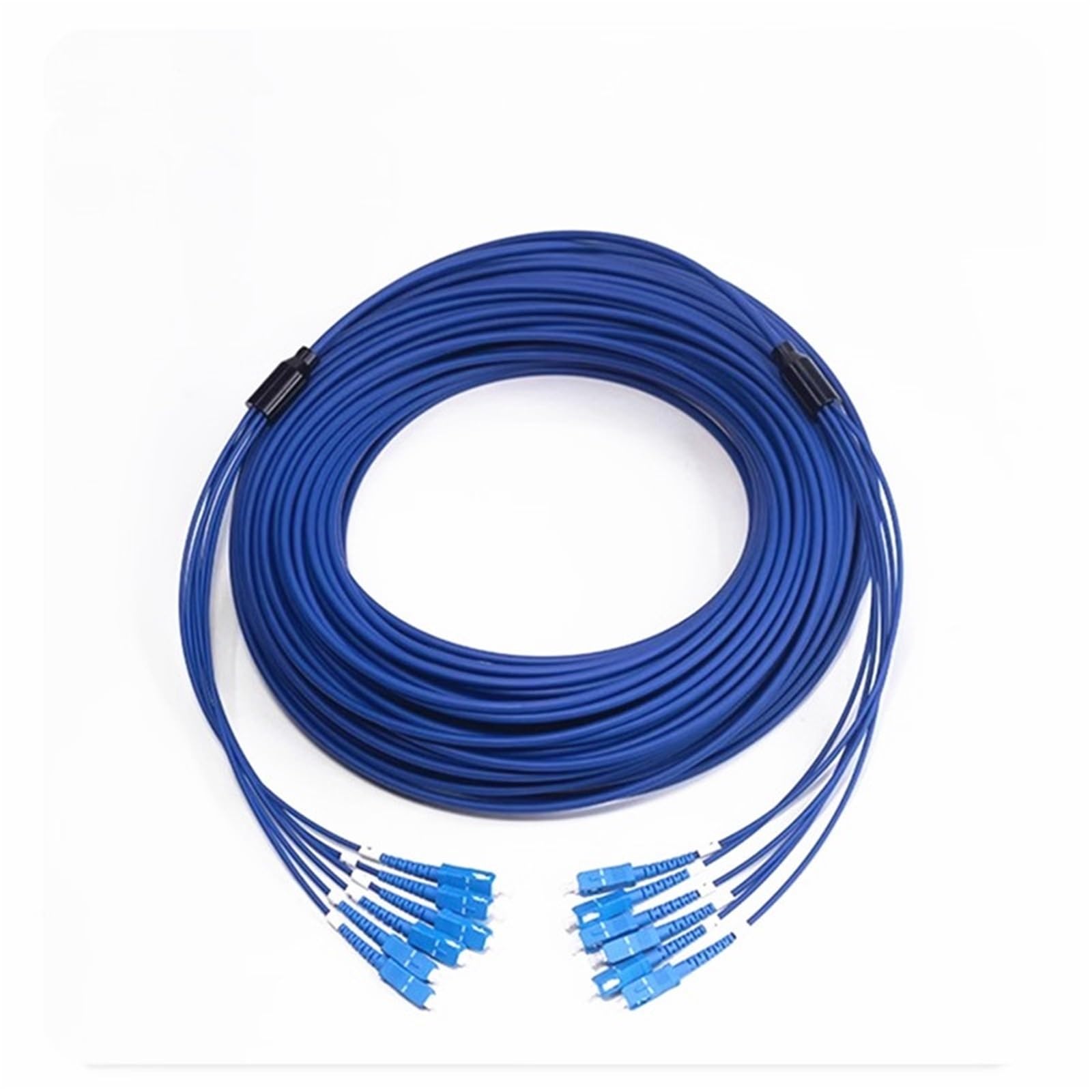 Câble blindé LC Fibra Optica, Bleu, SC UPC, 4 cœurs, 6 cœurs, 8 cœurs, Cordon de raccordement à Fiber Optique monomode, étanche, 60 m, 80 m, 100 m(8-Core 8SC-8SC 100m)