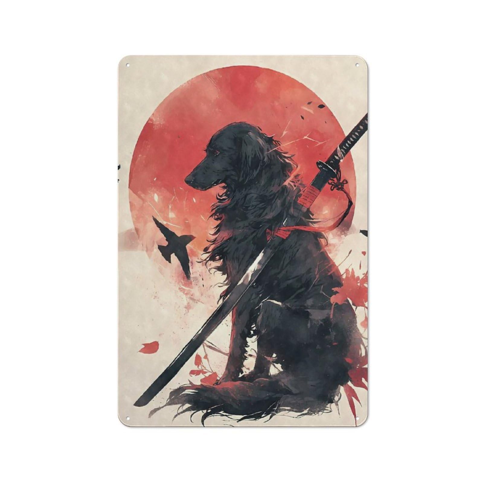 Junmoney Flatcoated Retriever Japan Vintage Tin Sign 30X20cm With For Kitchen Or Home Bar, For Metal Sign Collectors, For Kitchen And Home Bar Decor
