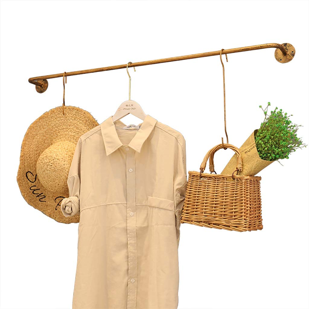 HPTHLY Wall Clothing Display Rod,Hanging Storage Garment Rack,Commercial Clothes Rod,Iron Towel Rack Length 80Cm,100Cm,120Cm (Bronze-100Cm)