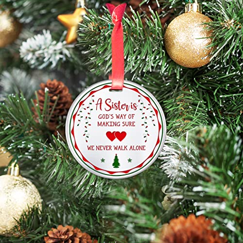 Elegant Chef Christmas Ornament Gift For Sister- A Sister Is God's Way Of Making Sure We Never Walk Alone- Gift Ideas For Soul Little Big Sister, Sister In Law, Besties #TOP4