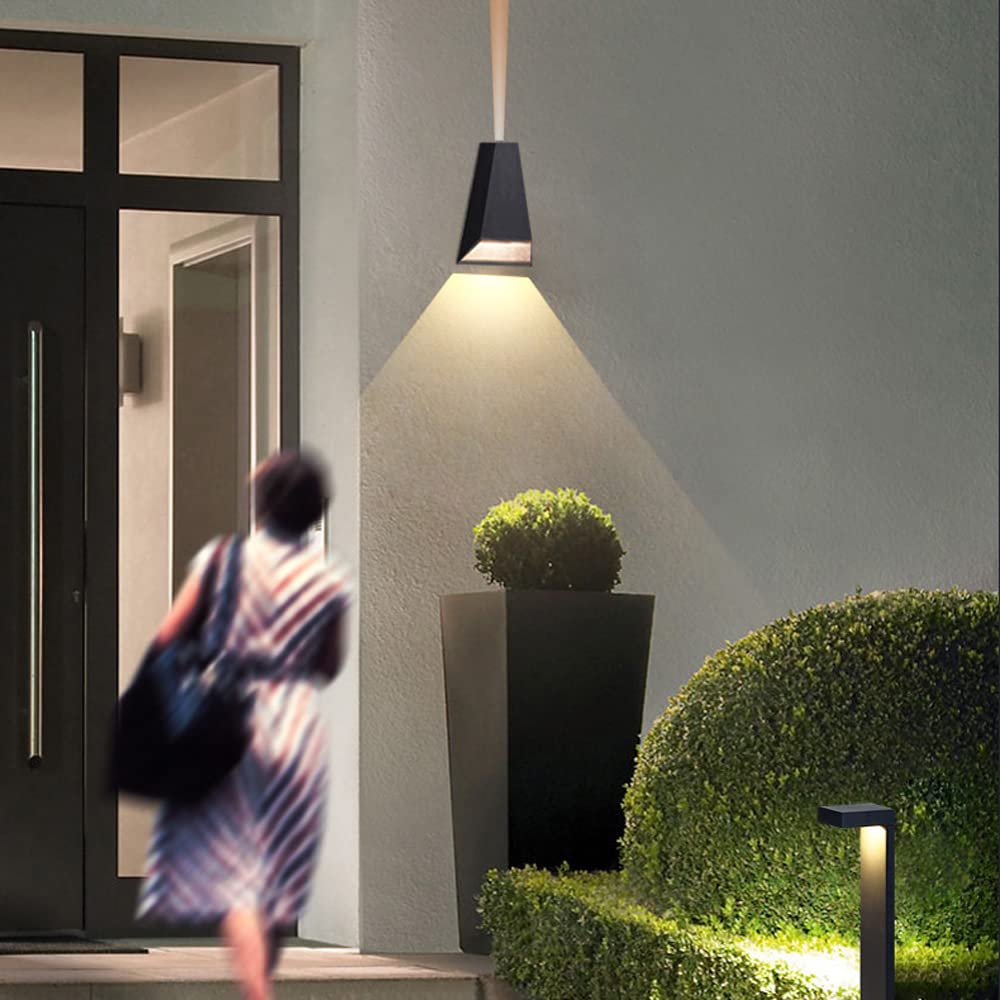 2 STÜCKE IP65 Wasserdichte Wandleuchten für den Außenbereich, Wandlampe, LED-Wandadressenleuchten, Wandbeleuchtung für Terrasse, Stufe, Treppe, Garten (10 W)