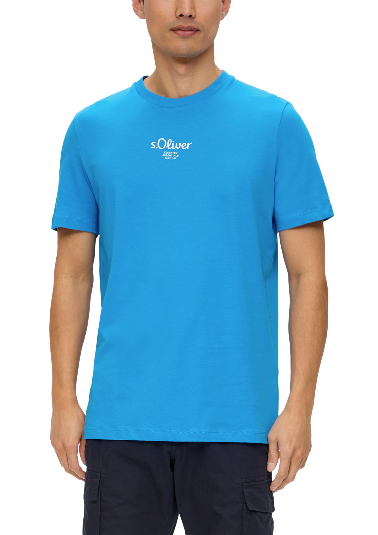 s.Oliver Men's T-Shirt with Logo Print, Blue Green 62d1, S