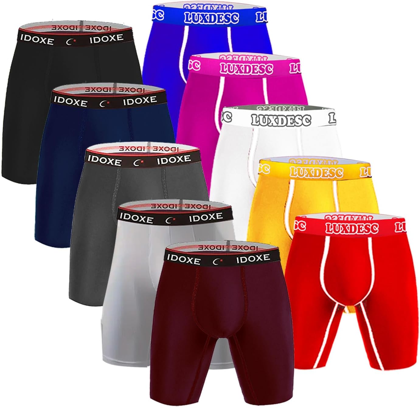 10pcs Random Boxer Briefs Comfy Men's Comfortable Slim Shaping Underwear No Fly Style - Image 3