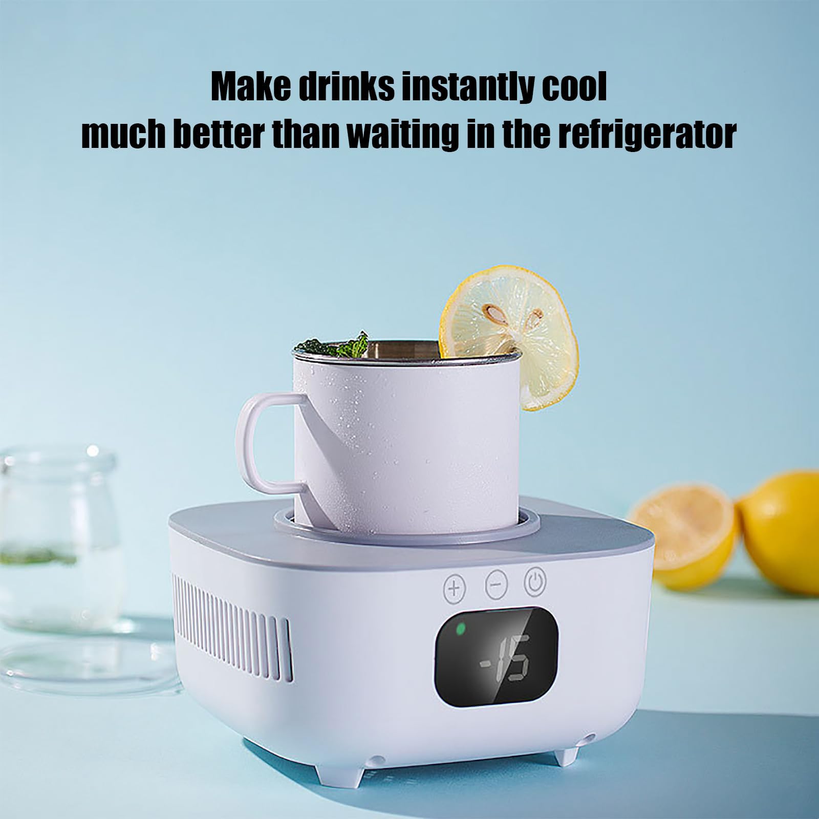 Taza De Calentamiento Y Enfriamiento Rápido, Calentador Y Enfriador Eléctrico De Bebidas con Pantalla LCD, Calienta hasta 80 °c Y Enfría hasta -15 °c, Taza De Enfriamiento Instantáneo Portátil