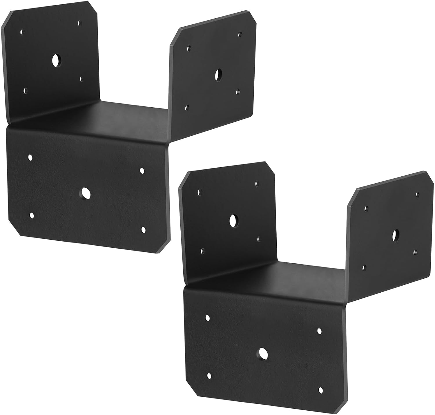 2 Pcs 8x8 Post Cap Tie Bracket, Pergola Brackets, Joist Anchor Connector for Beam to Post Deck & Roof, 11 Gauge, Black
