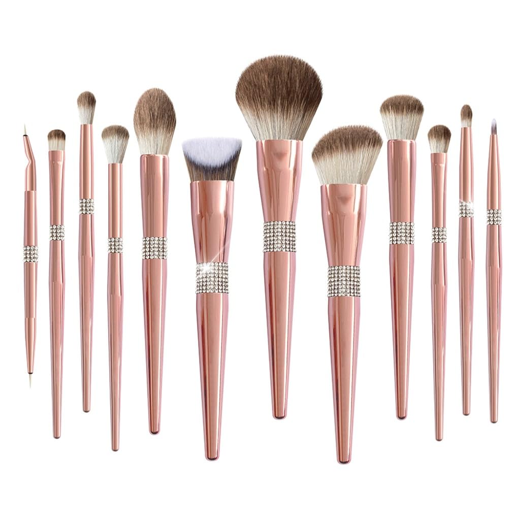12 Pennelli for trucco for capelli in volpe di neve in oro rosa Set completo pennelli for morbido Pennello for for ombretti