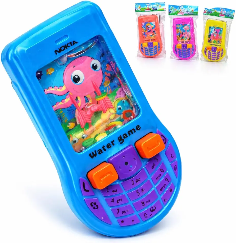 Celular de Brinquedo Brinquedo de Argolinha Jogo de Água Tema Fundo do Mar 11cm Cores Sortidas