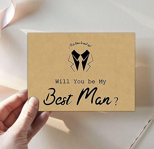 Miniatura 9 de Juego de 8 tarjetas de padrinos de boda, 6 piezas Will You Be My Groomsman y 2 piezas Will You Be My Best Man.