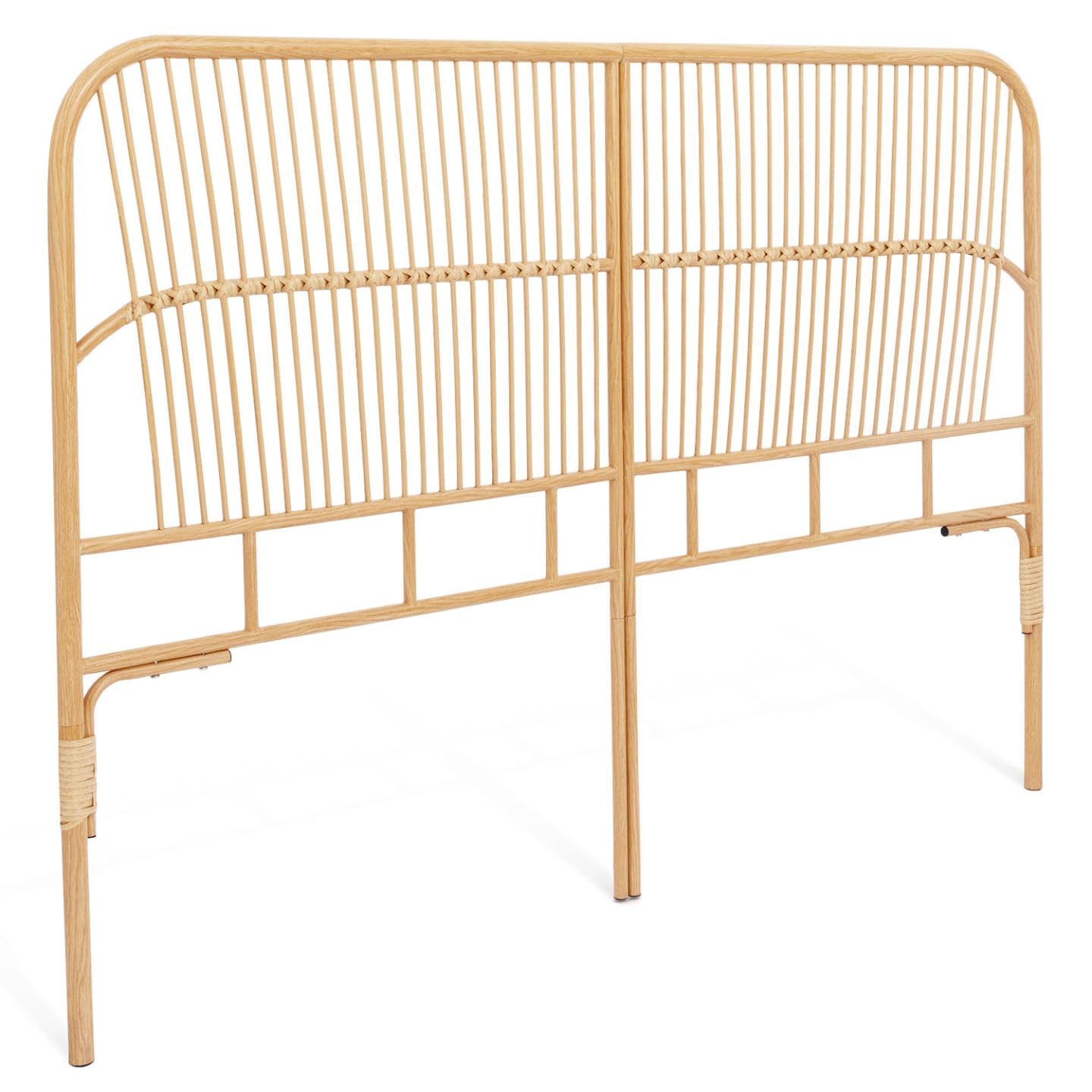 IDMarket - Cabecero de cama con pie Devi 160 cm, efecto ratán