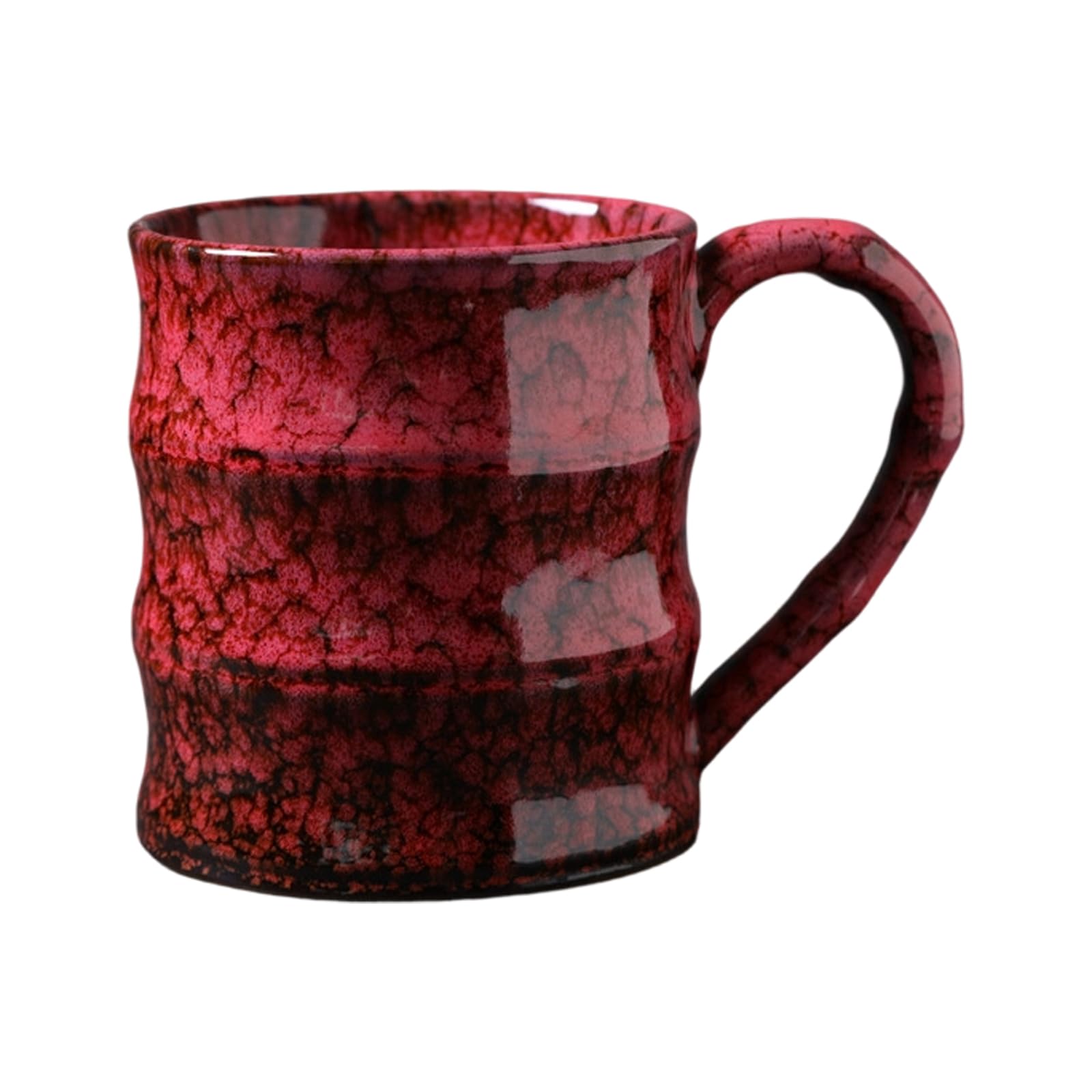PANGBOER Home Kitchen Ceramic Coffee Mug 500ml Glazed Ridged Cup with Rounded Handle for Tea Milk Desk Beverage Moments