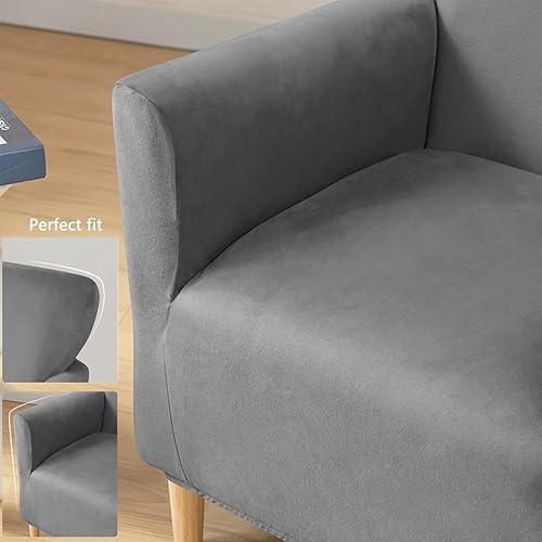 Miniatura 4 de GUYIRT Funda para sillón de color liso, funda de terciopelo de felpa para sillón, fundas gruesas y lavables para sala de estar y dormitorio, color