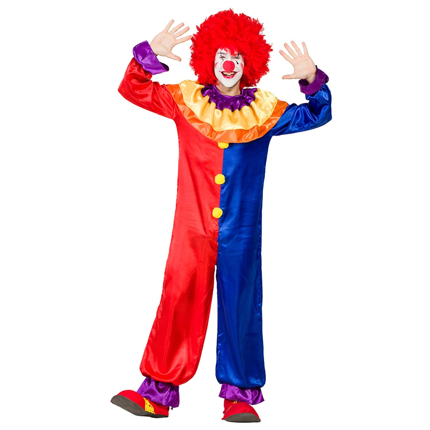 Boland - Zeppy Clown Costume for Men 2 Pieces Costume for Themed Parties or Carnival Circus Clown