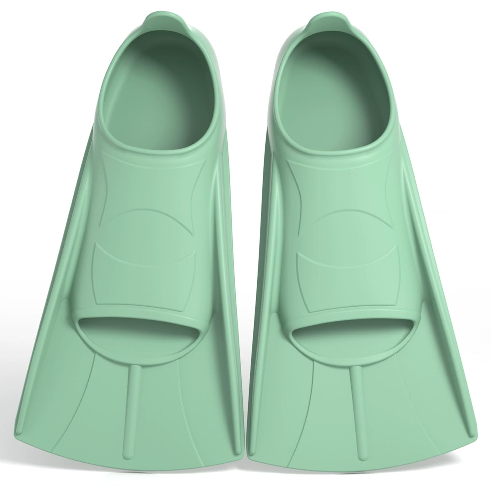Flippers Kids Swim Fins Comfortable Silicone Flippers for Swimming and Diving, Suitable Size for Beginners Kids Adults (Green, XS(30-32))