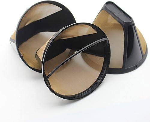 Miniatura 2 de Filtro de café dorado de repuesto reutilizable permanente #4 cono filtro de café compatible con cafetera Cuisinart, paquete de 2