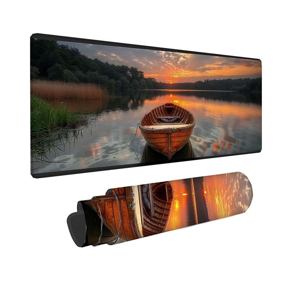 Podkładka pod mysz do gier XXL duża mysz 1500 x 800 x 3 mm, duża podkładka pod biurko z antypoślizgową gumową podstawą dla graczy PC, poprawia precyzję i szybkość łodzi PjY12949 N-U