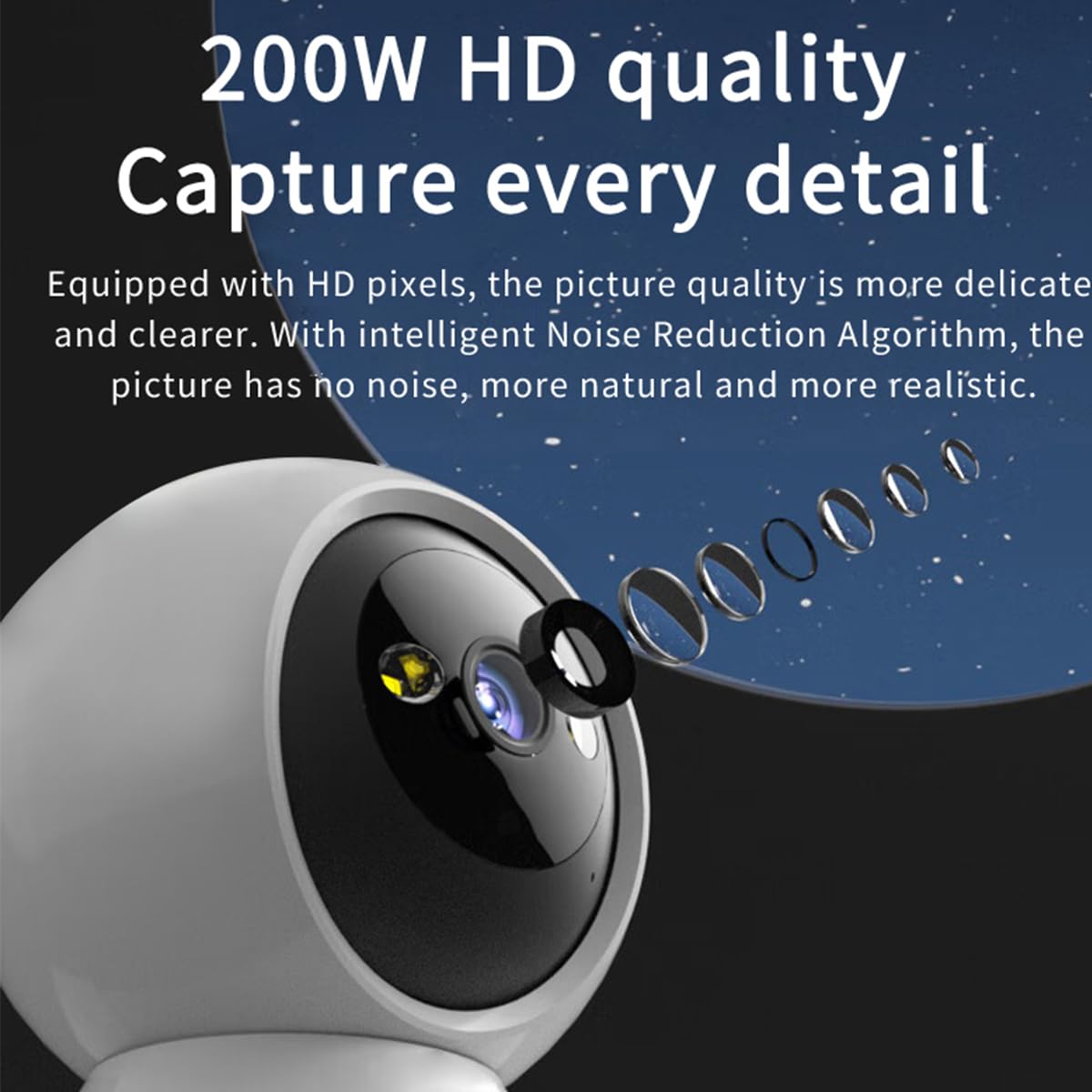 EatPitaya Security Camera Indoor 1080p HD 360° WiFi Cameras for Home Security Baby Camera 2-Way Audio Night Vision SD Card Storage Motion Detection for Baby & Pet Monitor(K11) - Image 3