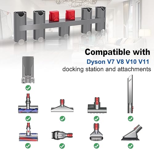 Miniatura 3 de ilovelife Soporte de accesorios para estación de acoplamiento, organizador compatible con aspiradora inalámbrica Dyson V7 V8 V10 V11, no más
