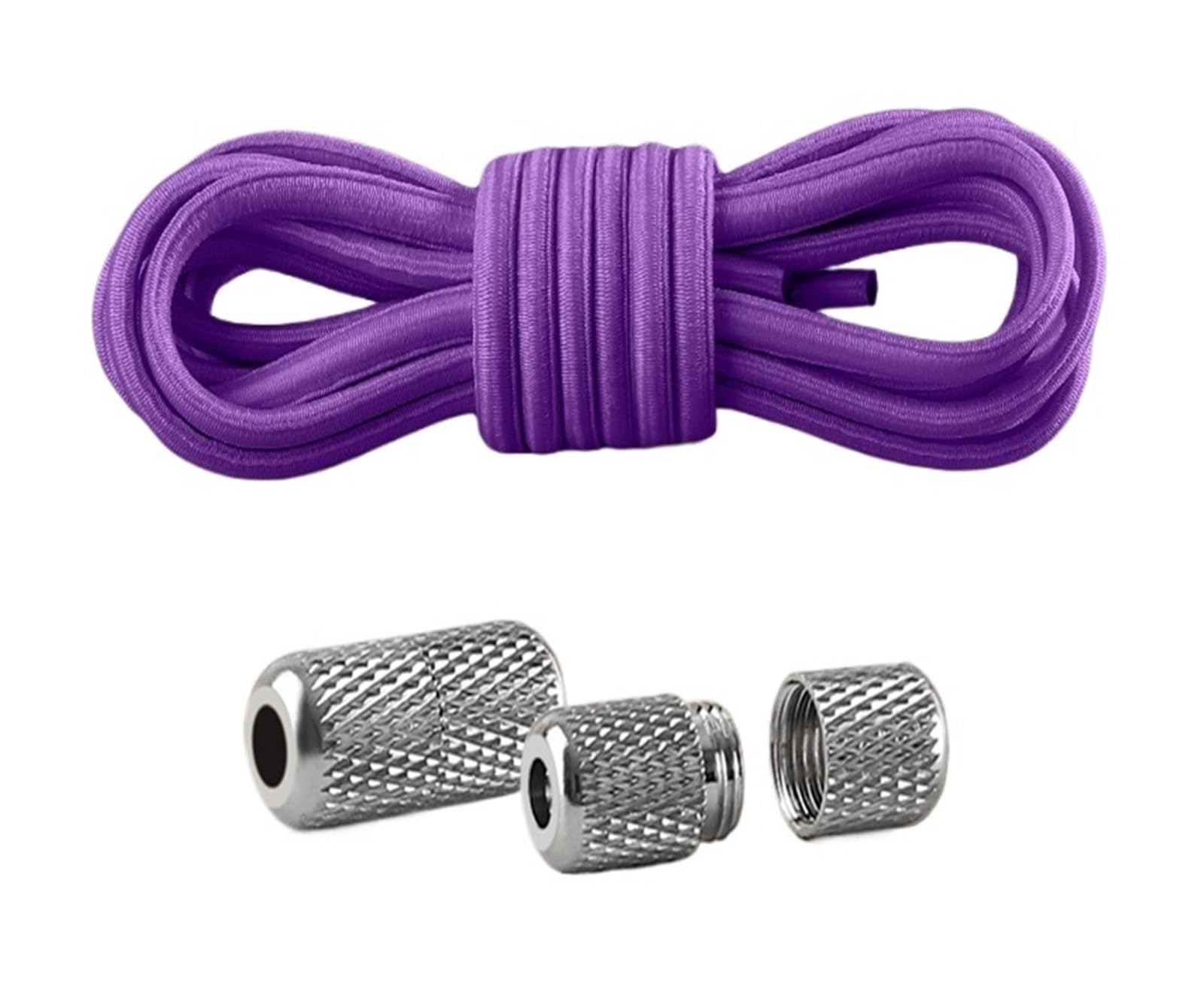 GPDNBIEU Shoelaces, Lazy free laces round thicker lace rope elastic men's and women's models black white sneakers fixer(Purple)