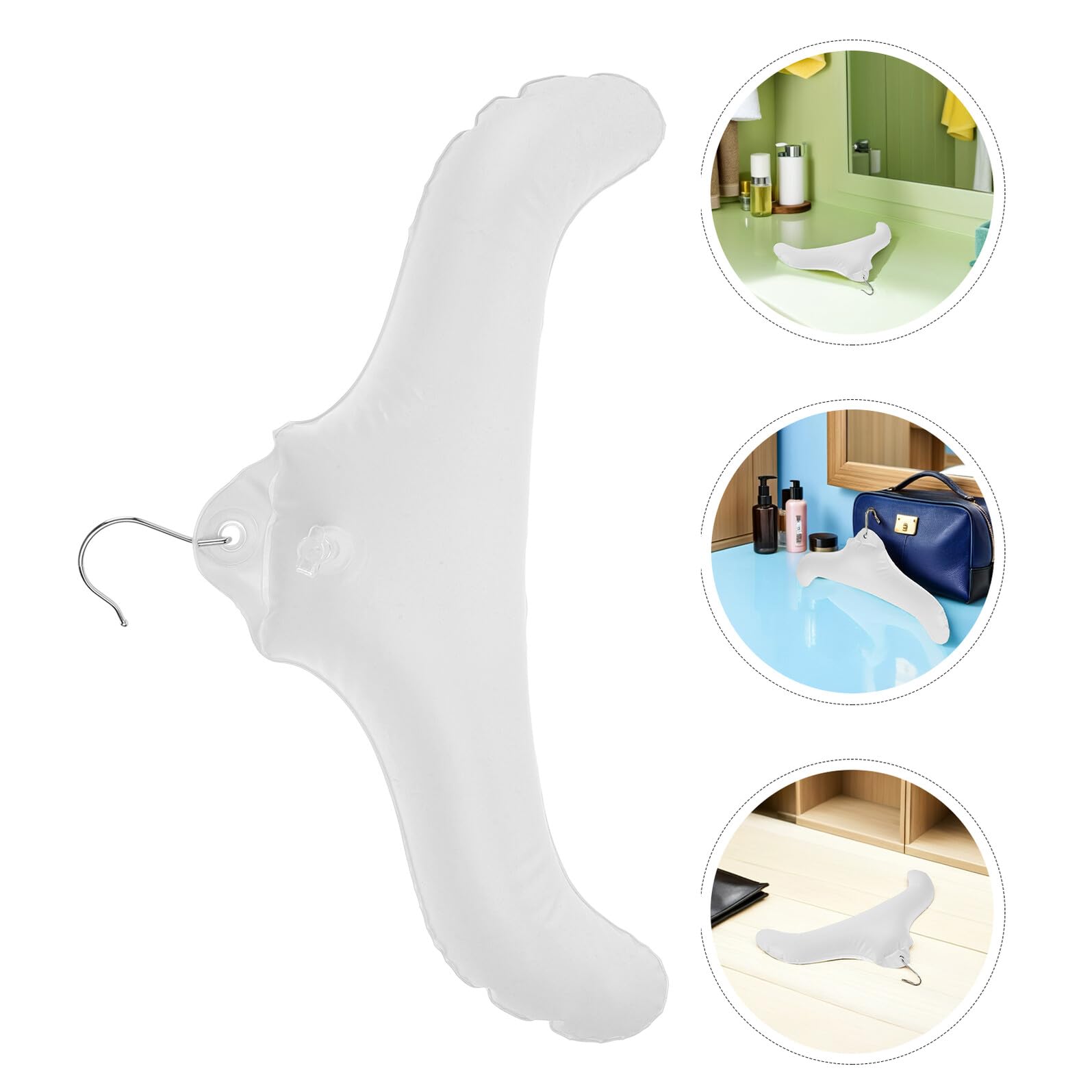 BESTYASH 8 Pezzi Grucce Gonfiabili in Pvc Bianche Portatili Facili da Gonfiare per Viaggi e Asciugatura Vestiti Organizer Compatto e Salvaspazio