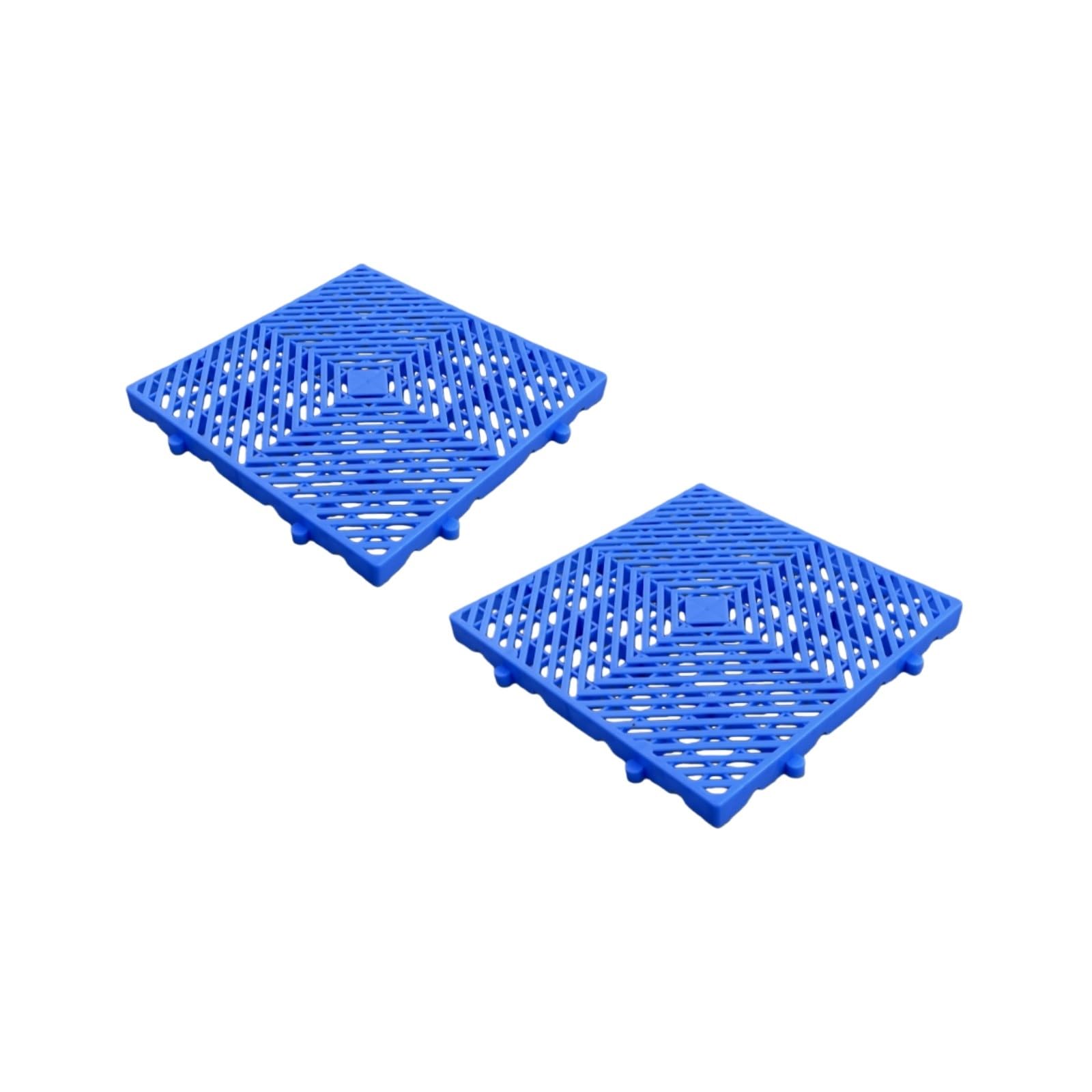 Palés de plástico entrelazados, resistentes a la humedad con diseño de ventilación de malla, ideal para almacenar productos en sótanos de supermercados