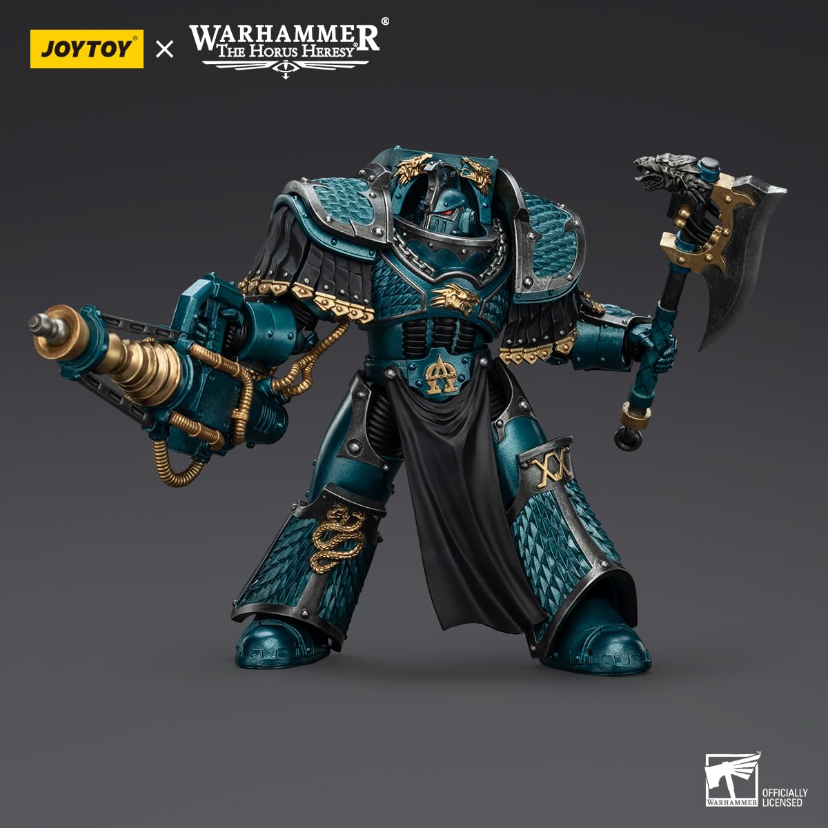 TOYVERSE JOYTOY 1/18 Actionfigur Warhammer The Horus Heresy, Alpha Legion Lernaean Terminator mit Umwandlung Beam Canon, bewegliche Gelenke, Charaktermodell