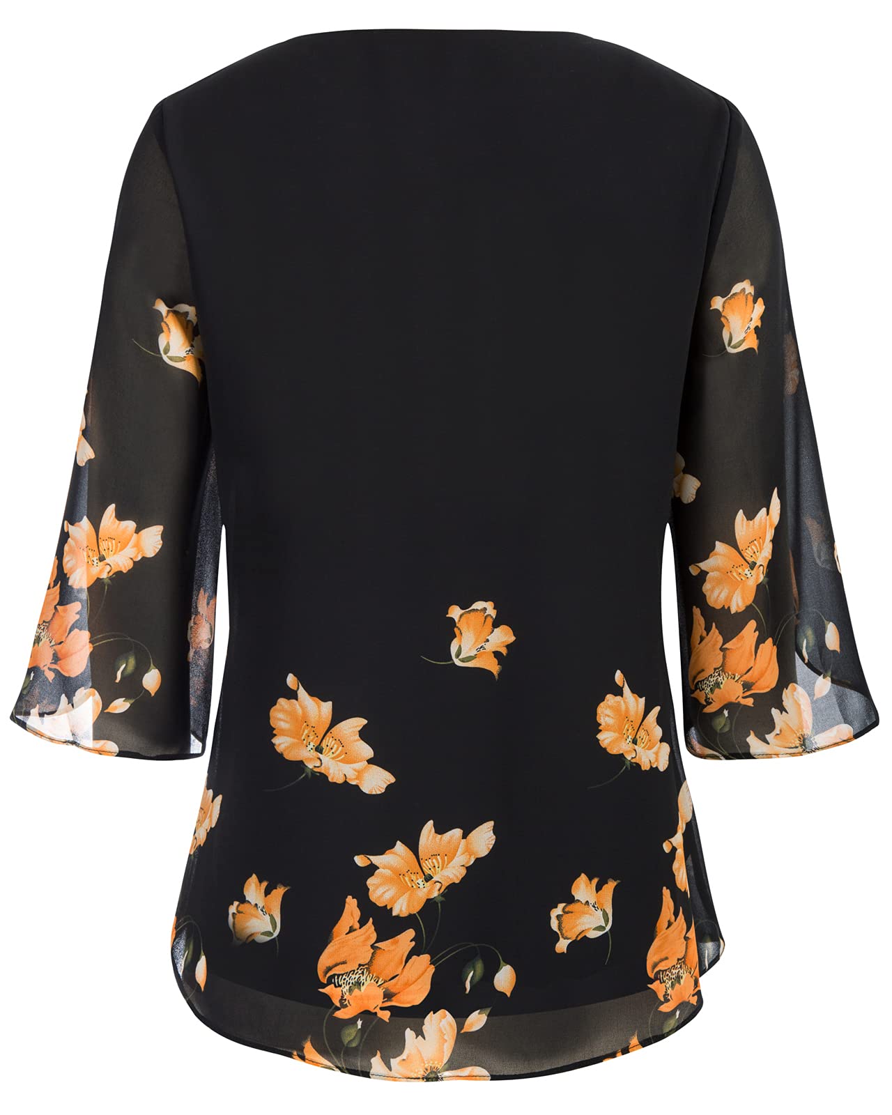 GRACE KARIN Camicia Donna Paillettes a Manica a 3/4 Top Elegante Girocollo Manicotto Split