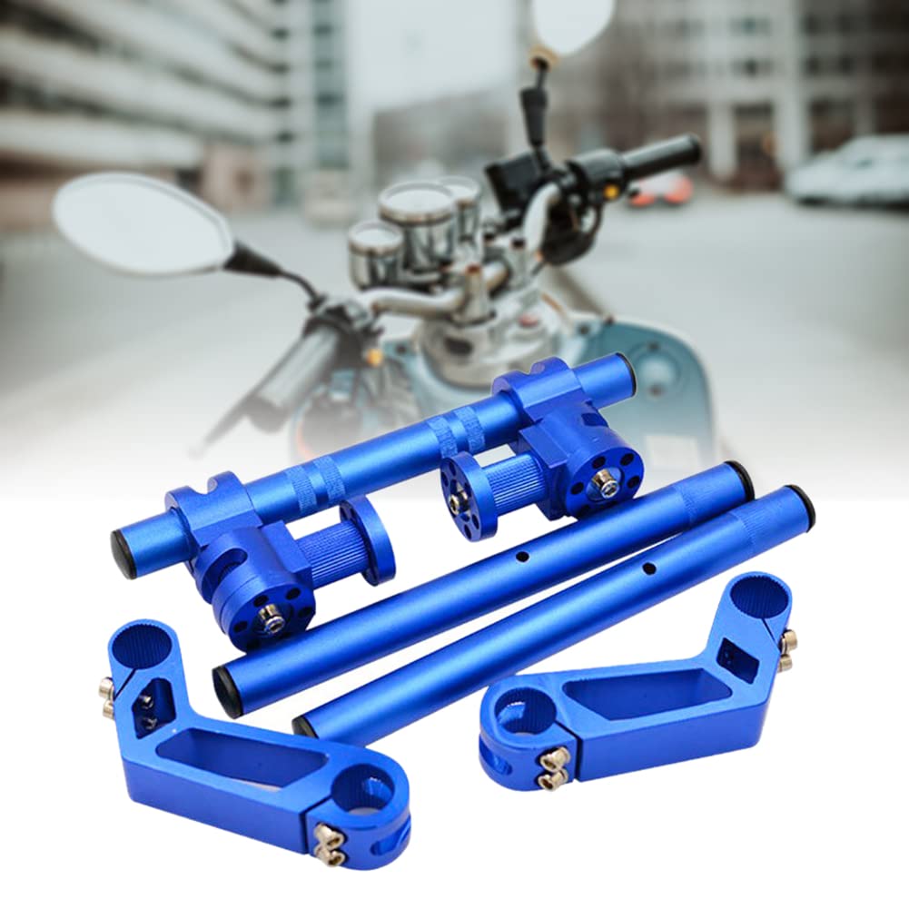 iSpchen Guidon Moto Café Racer Universel CNC - Bracelet Réglable pour Demi-Poignées