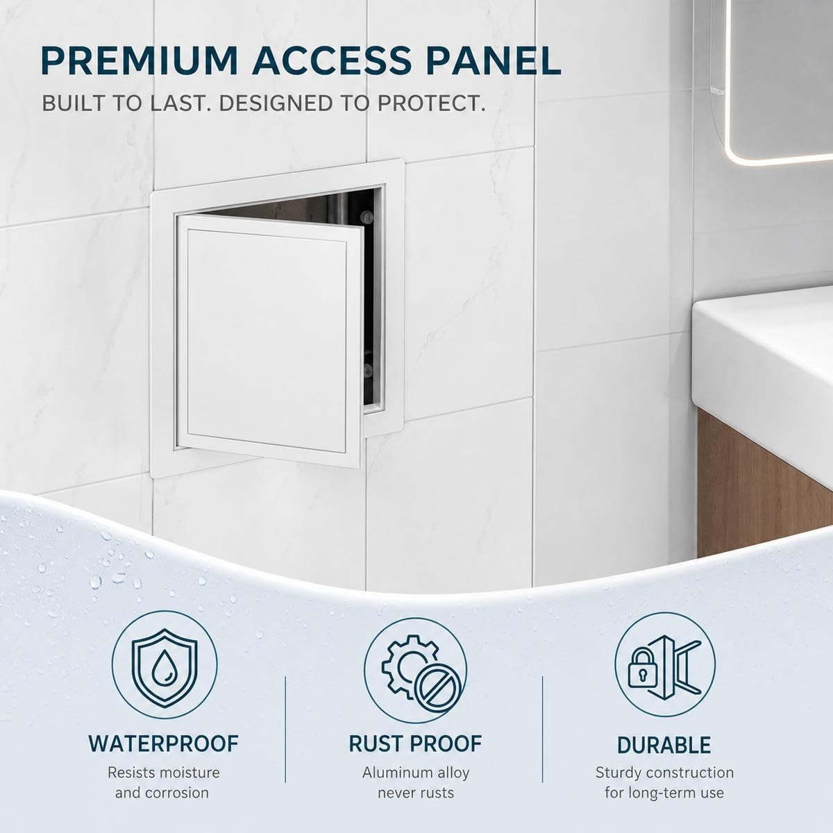 Puerta de inspección, Panel de Acceso Aleación de Aluminio, Compuerta de fácil Acceso Cierre a Presión, Trampilla para Pared o Techo(Negro,300x550mm)