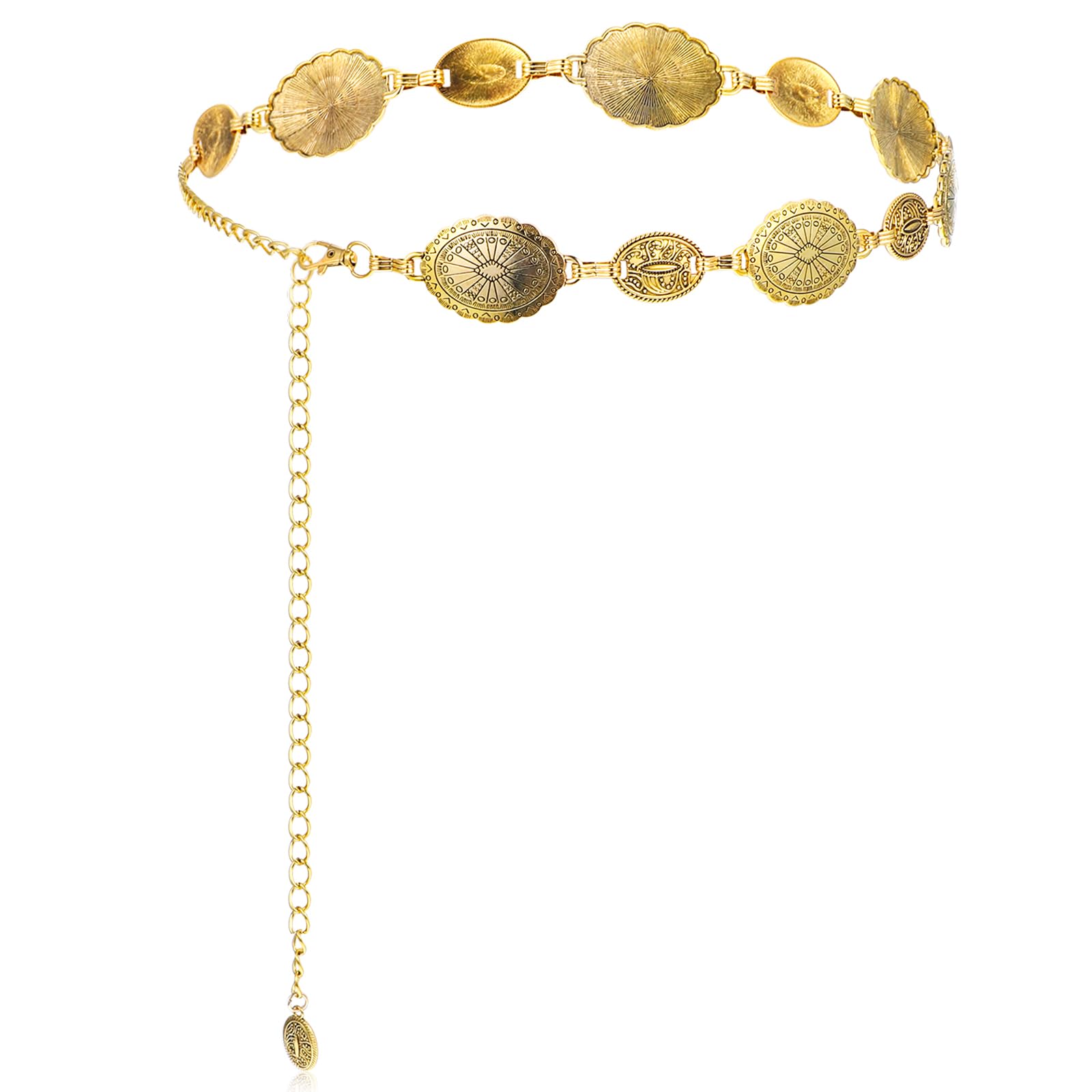 KIRZAX Gold Taillenkette - Verstellbarer Metall-Gürtel Für Damen Western Style