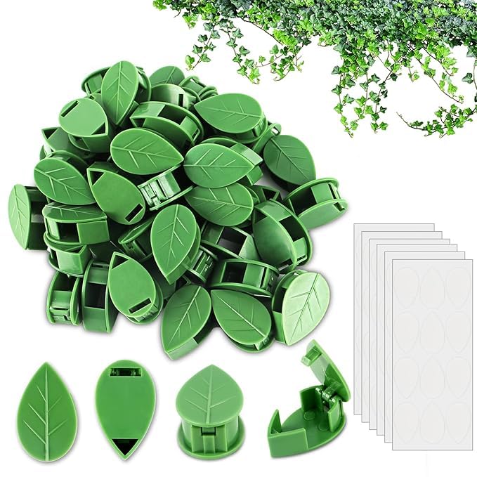Self-Adhesive Climbing Plant Wall Clips, 10-Pack Green Leaf-Shaped Vine Support Holders for Indoor & Outdoor Plants, Invisible Fixer for Ivy, Pothos, and Other Climbing Vines-image-25