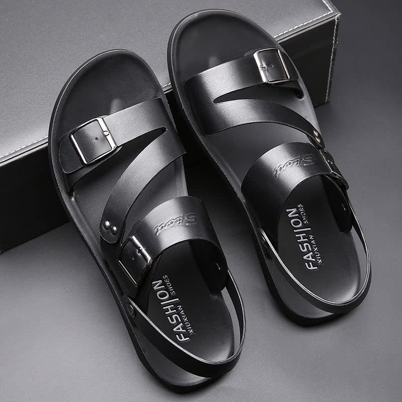 CHUUMEE Mens Sandals Leather Slide Sandals Open Toe Back Strap Comfortable Casual Summer Beach Travel Outdoor2