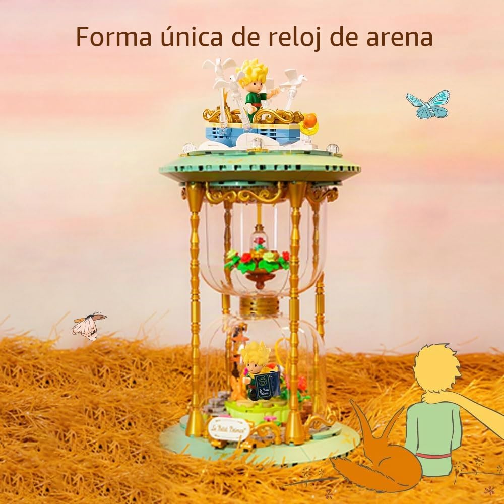 PANTASY El Set de Bloques de Construcción del Reloj de Arena del Pequeño Príncipe, Kit Creativo de Construcción para Adultos y Adolescentes, Modelo Decorativo para el Hogar y la Oficina