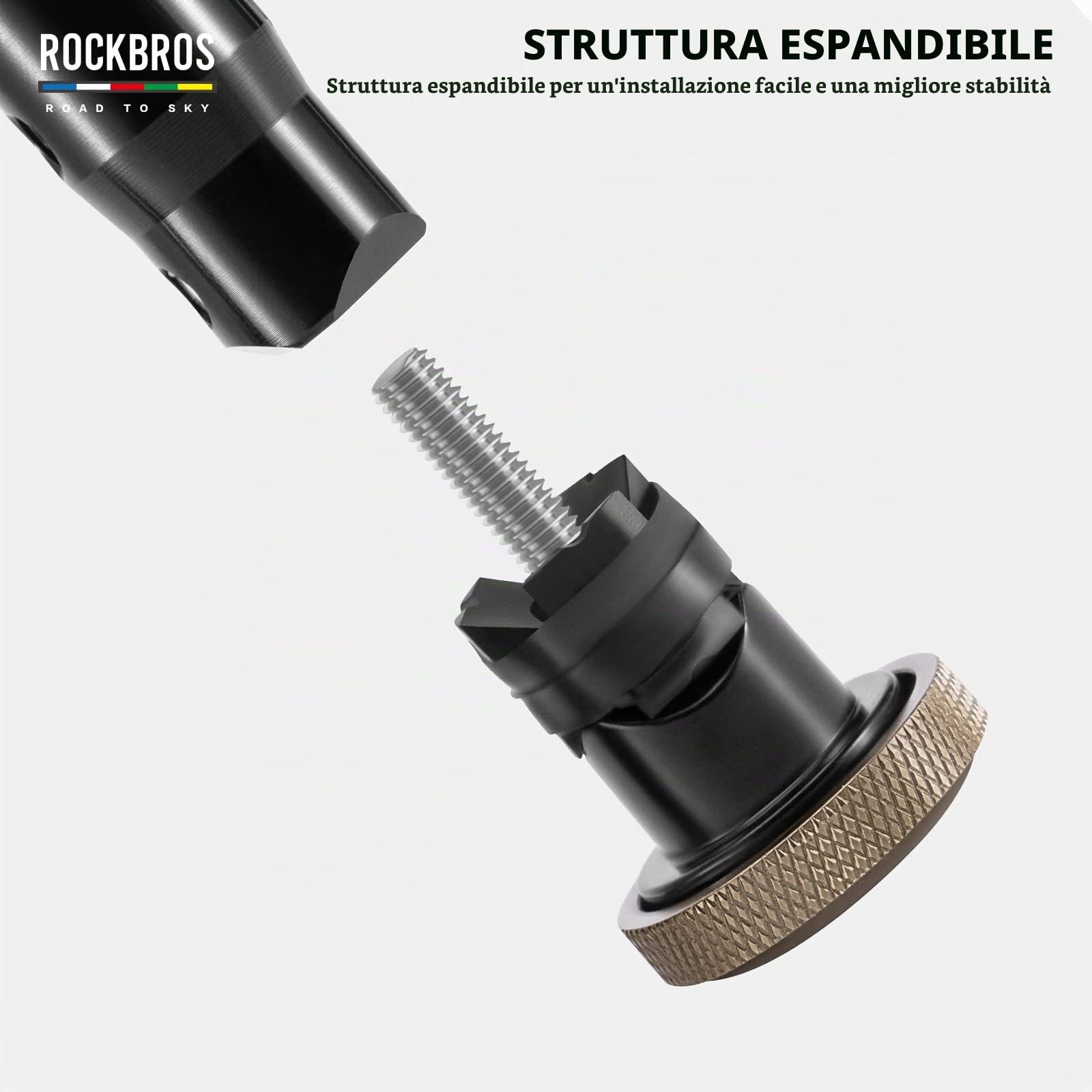 ROCKBROS Road to Sky Attrezzi Multifunzionale Bici, Kit Riparazione 5 in 1 Bicicletta Nascosto, Strumento Tappo Manubrio, Separatore di Catena per Bici da Strada, MTB, BMX
