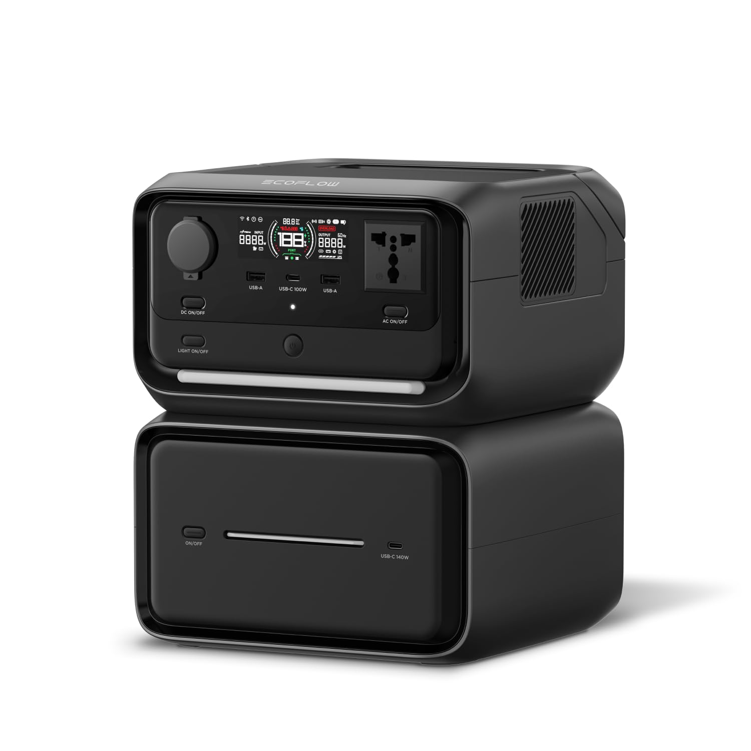 EF EcoFlow Portable Power Station RIVER 3 Max Plus, R3P with EB600 Extra Battery – 858Wh LiFePO4 Battery, 1200W Output, <10 ms UPS, <30 dB, Wireless Connection, Solar Generator for Camping & RV