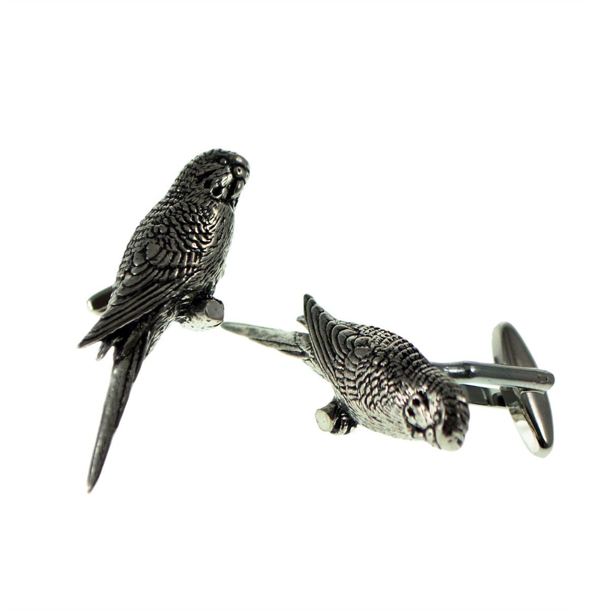 Gtr-Prestige Giftware Men's Multi English Made Budgie Pewter Cufflinks Presented In A Cufflink Box