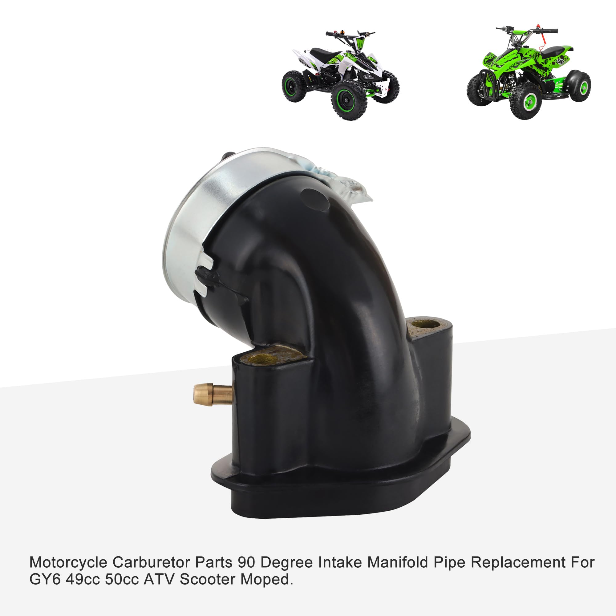 Collecteur D'Admission 90° 18mm Avec Joint Pour Moteur GY6 50cc - Scooter, ATV, Cyclomoteur - 4