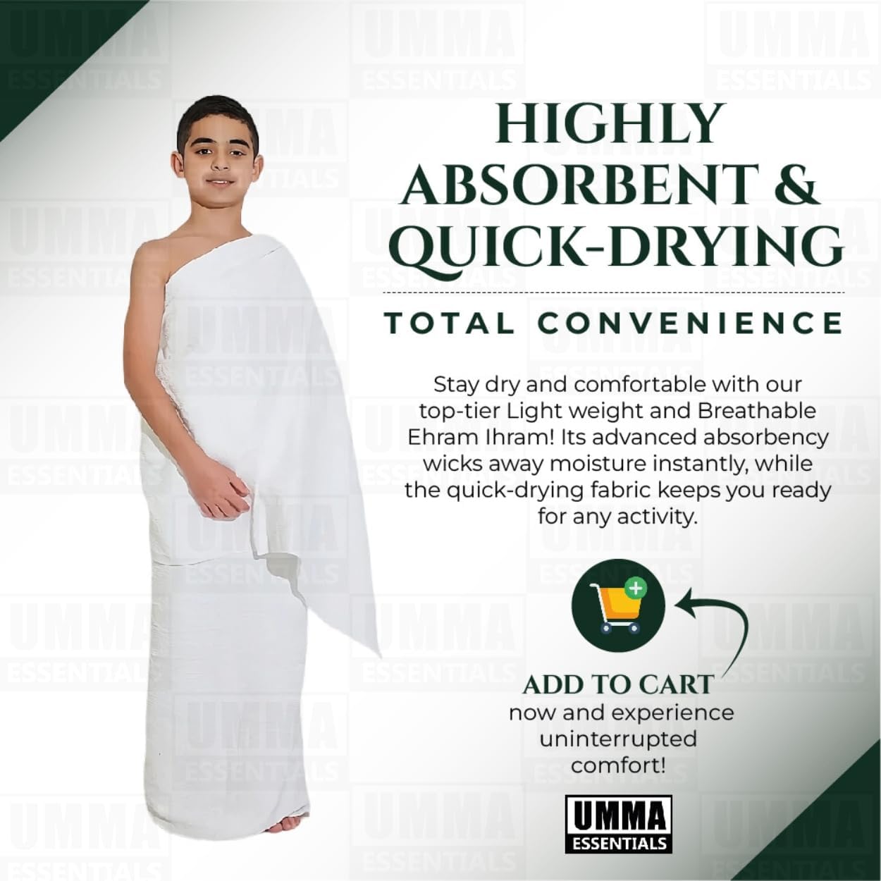 Kids Ihram Towels Set for Children – Includes Belt, 2 White Towels (75x150 cm), Ideal for Hajj and Umrah. A one-Size-fits-All Hajj Kit and Umrah Essentials for Boys’ Ihram, ehram, and ahram