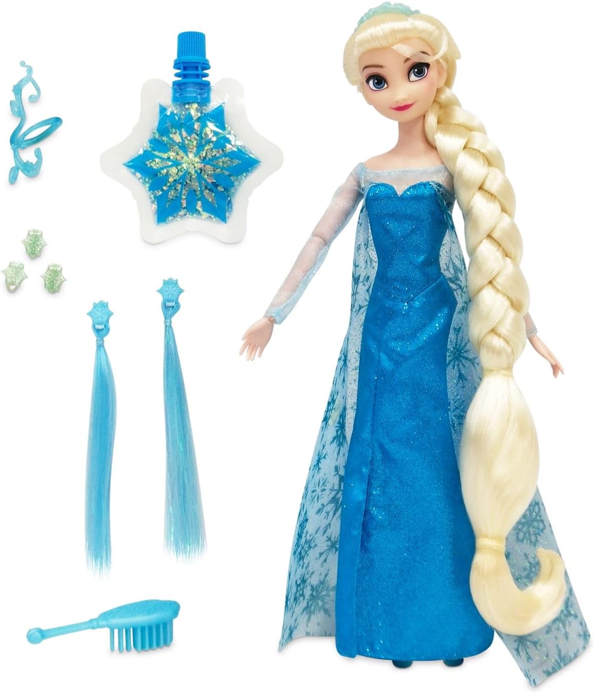 Disney Store Official Elsa Hair Play Doll – Frozen - 11 inch - Interactive Hairstyling Fun - Recreate Enchanted Looks for Frozen Fans & Collectors - Durable & Kid-Friendly