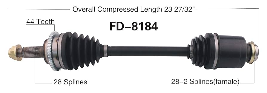 Amazon.com: TrakMotive FD-8184 CV Axle : Automotive