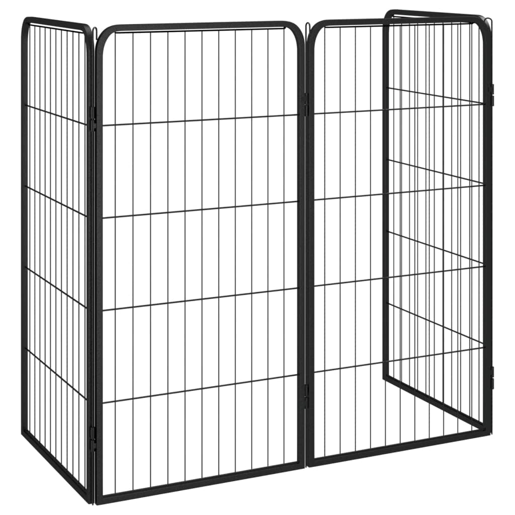 4-TLG - Parque para perros de acero con recubrimiento en polvo, 50 x 100 cm, plegable y estable, ideal para cachorros y perros, salida segura y protección en el jardín o apartamento