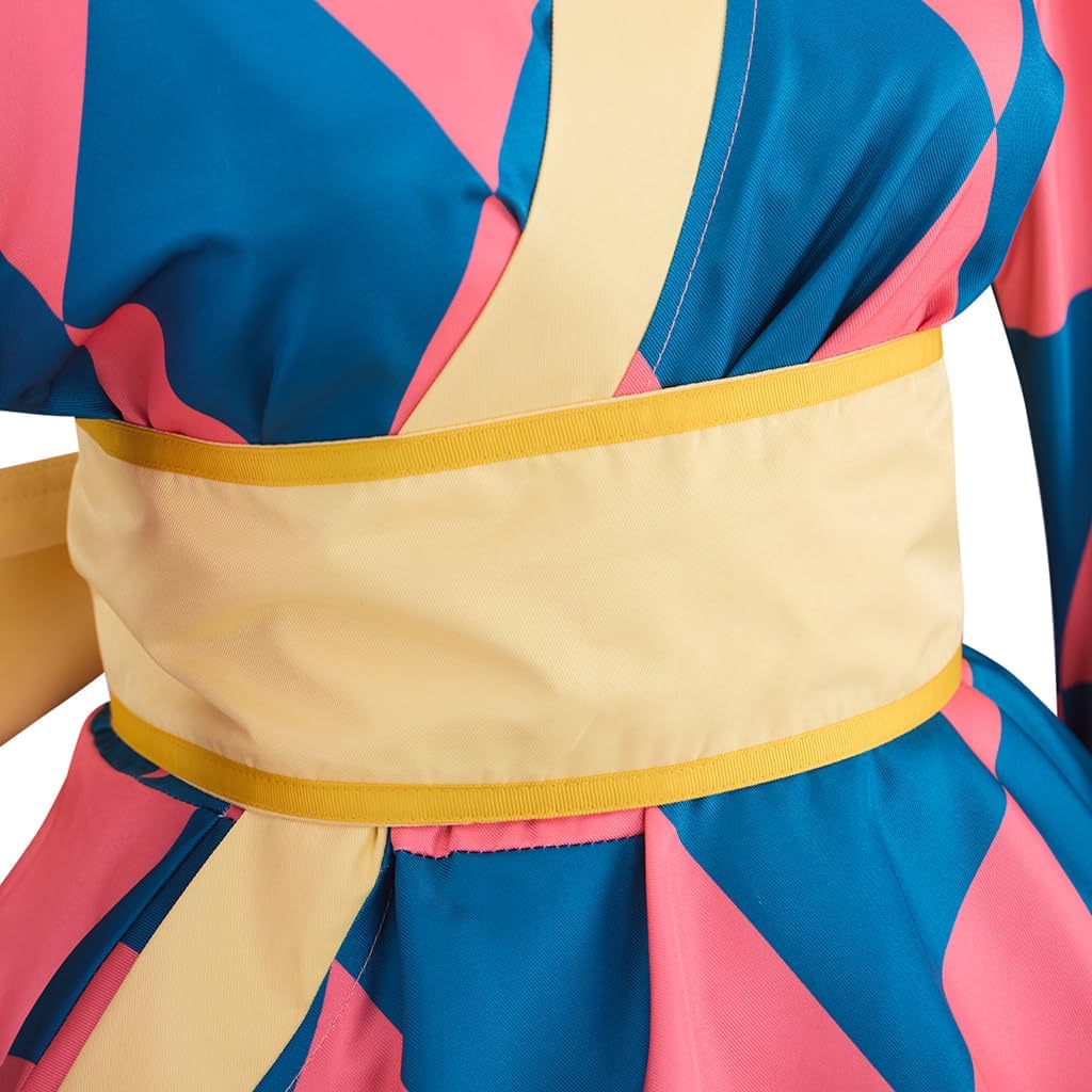 MelangCos Howl Kimono Cosplay Costume Anime Japanese Lolita Plaid Kimono Dress Outfit for Women