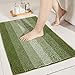 COSY HOMEER 24x17 Inch Bath Rugs Made of 100% Polyester Extra Soft and Non Slip Bathroom Mats Specialized in Machine Washable and Water Absorbent Shower Mat,Green