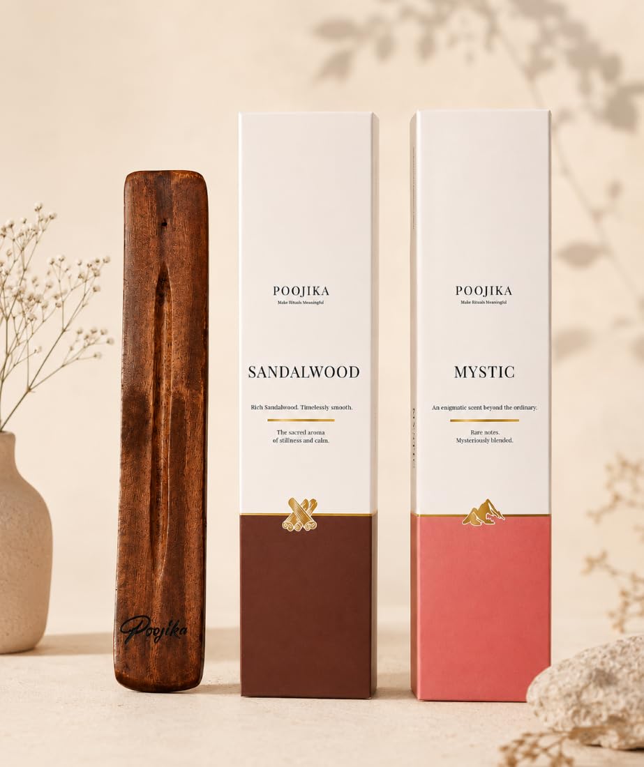 Sandalwood & Mystic Scented 80 Premium Incense Sticks, Aromatic Agarbatti | Charcol Free, Hand Made-image-38