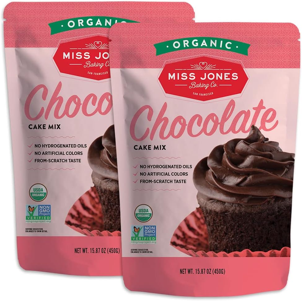 Organic Cake and Cupcake Mix, Non-GMO, Vegan-Friendly, Moist and Fluffy: Chocolate, 15.87 Ounce (Pack of 2)
