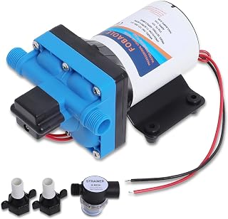 3.0 GPM 12V Water Pump Set 42 Series 55Psi Replace Part Number 4008-101-A65, 4008-101-E65 for RV, Yacht, Caravan, Camper,Sprinklers