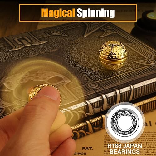 Miniatura 4 de Juguete giratorio dorado para niños y adultos bola fresca para aliviar la ansiedad y el estrés juguete de escritorio de metal silencioso para la
