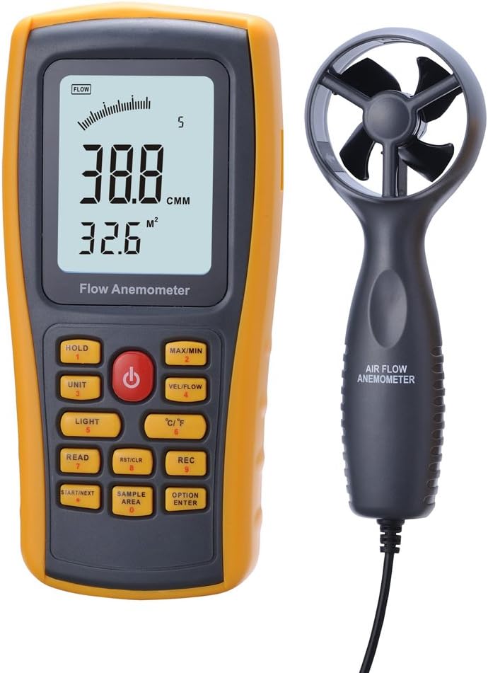 Toptekits GM8902 LCD Digital Air Flow Anemometer Wind Speed Temperature Meter Rang 0.3-45m/s
