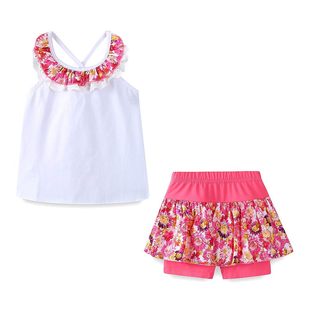 Mud Kingdom Filles Conjunto Flor Cordón Collar Verano Fiesta