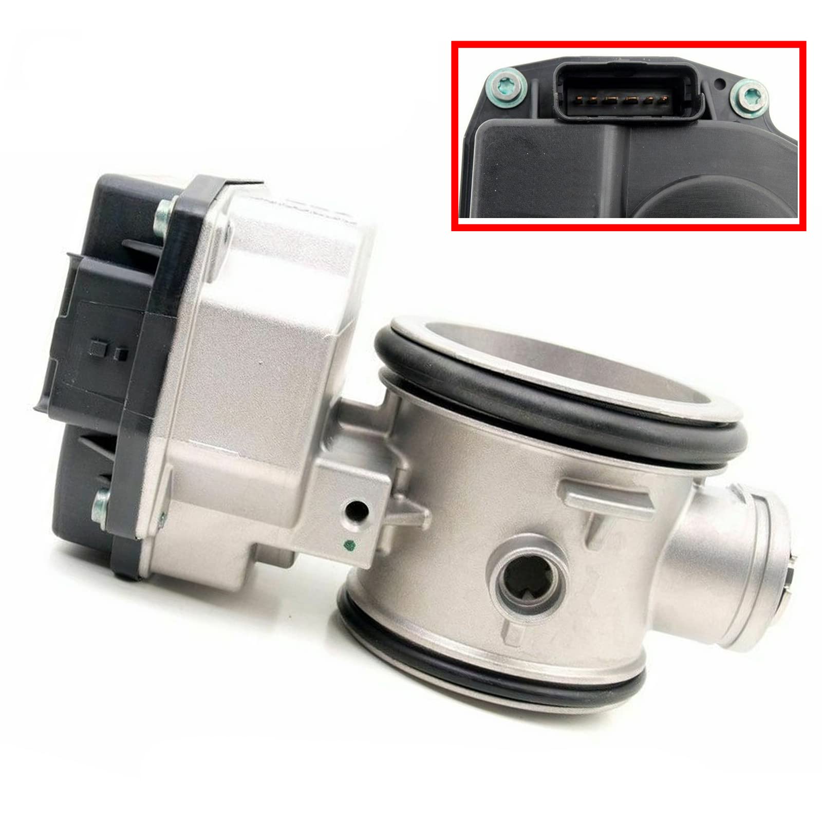 VekAuto Ensemble Du Corps De Papillon Compatible Pour Renault Clio Grandtour 2008-2012, Corps De Papillon En Alliage D'Aluminium Argenté De 41Mm Pour Actionneur De Corps Papillon Moteur